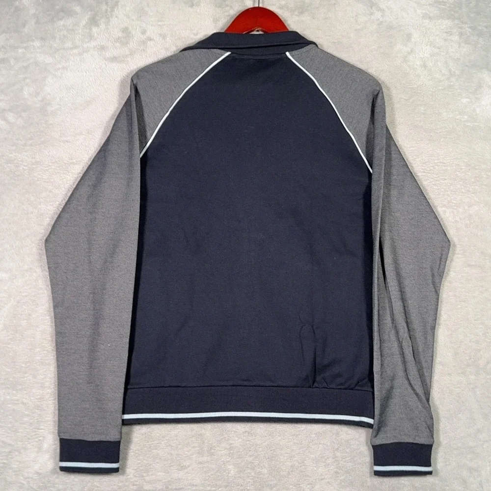Boss Jacket Mens Small Blue Colorblock Track Full Zip Homewear Cotton Athletic